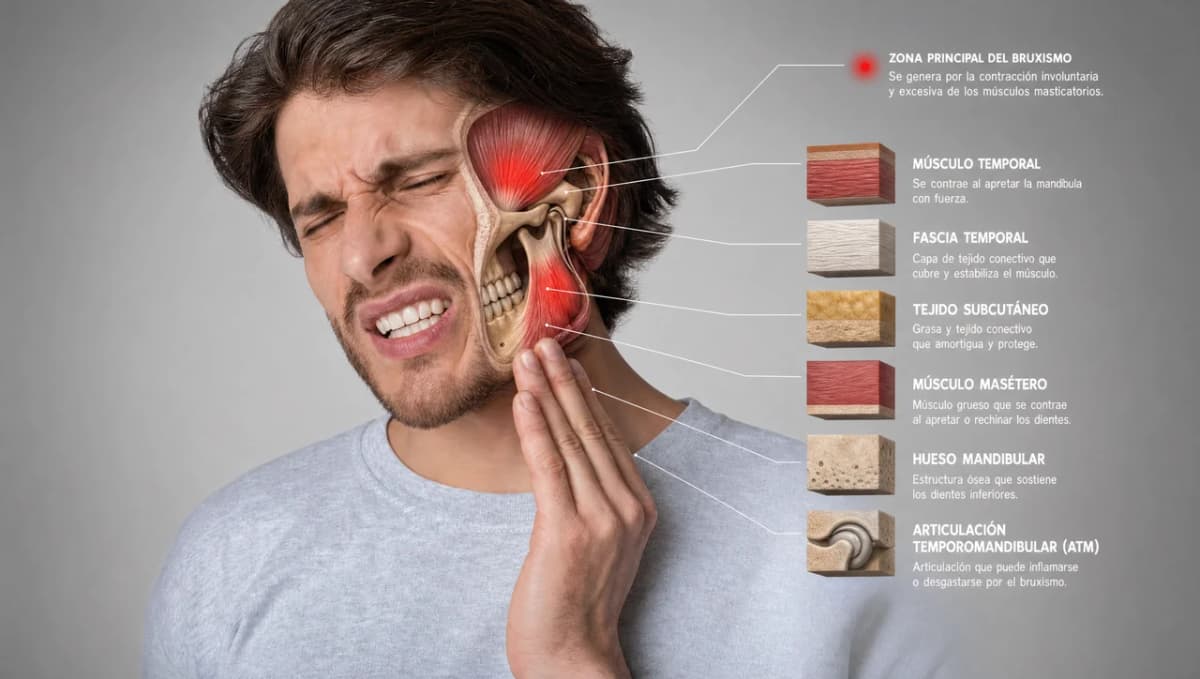 Signos del bruxismo: apretar o rechinar los dientes de día y de noche